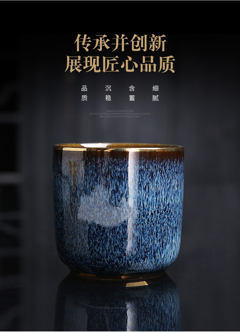 Dragon Phoenix Couple Cups Kiln Baked Master Cup Tianmu Rabbit Hair Writing Brush Large Single Cup Pu'er Kung Fu Tea Cup Dragon Phoenix Couple Cups Kiln Baked Master Cup Tianmu Rabbit Hair Writing Brush Large Single Cup Pu'er Kung Fu Tea Cup
