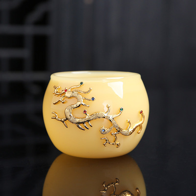 Dragon Phoenix Couple Cups Kiln Baked Master Cup Tianmu Rabbit Hair Writing Brush Large Single Cup Pu'er Kung Fu Tea Cup Dragon Phoenix Couple Cups Kiln Baked Master Cup Tianmu Rabbit Hair Writing Brush Large Single Cup Pu'er Kung Fu Tea Cup