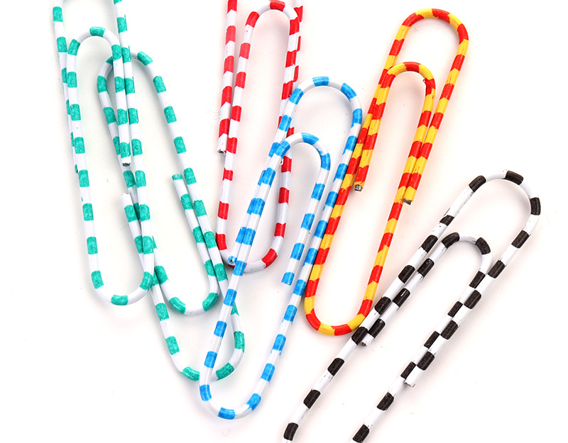 Manufacturer direct shot silver nickel plated color paper clip 50 mm zebra print - metal paper clip material fixation needle