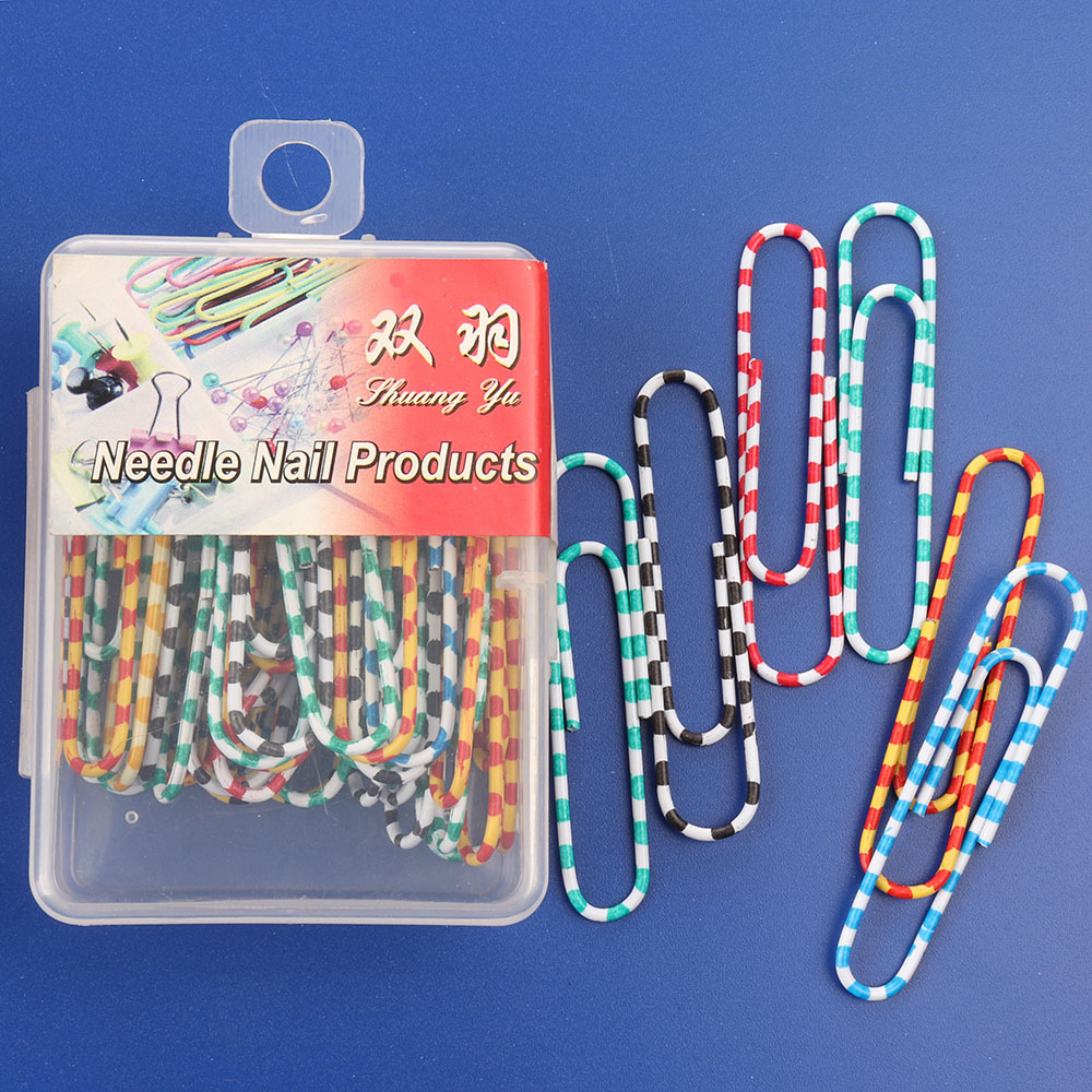 Manufacturer direct shot silver nickel plated color paper clip 50 mm zebra print - metal paper clip material fixation needle