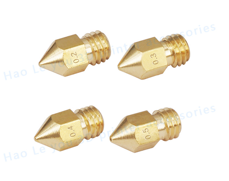  3D Printer Accessory Print Head Mk8 Pointed Brass Nozzle with Lettering MakerBot