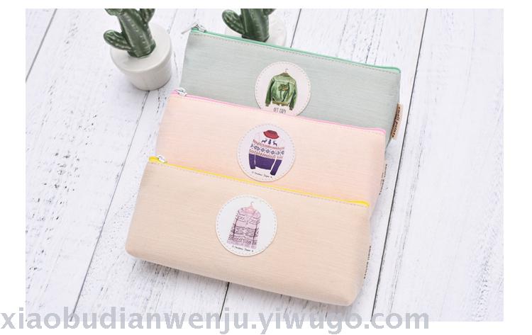 Canvas high appearance level female high school students simple pen bag lovely stationery junior high school students Korean version retro style literary stationery Canvas high appearance level female high school students simple pen bag lovely stationery junior high school students Korean version retro style literary stationery