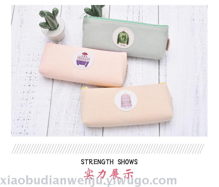 Canvas high appearance level female high school students simple pen bag lovely stationery junior high school students Korean version retro style literary stationery Canvas high appearance level female high school students simple pen bag lovely stationery junior high school students Korean version retro style literary stationery