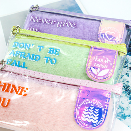 Jin Shangri - la department pen bag getting simple Ins lovely large capacity writing case high appearance level of primary school plush pen bag