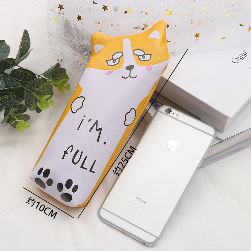 Korean edition PU cartoon high-capacity pen bag creative cat and dog style students small fresh stationery make up small change collection bag Korean edition PU cartoon high-capacity pen bag creative cat and dog style students small fresh stationery make up small change collection bag