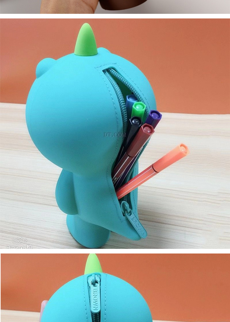 South Korea creative cartoon pen bag silicone creative cartoon pen bag large capacity children's writing case storage box custom South Korea creative cartoon pen bag silicone creative cartoon pen bag large capacity children's writing case storage box custom
