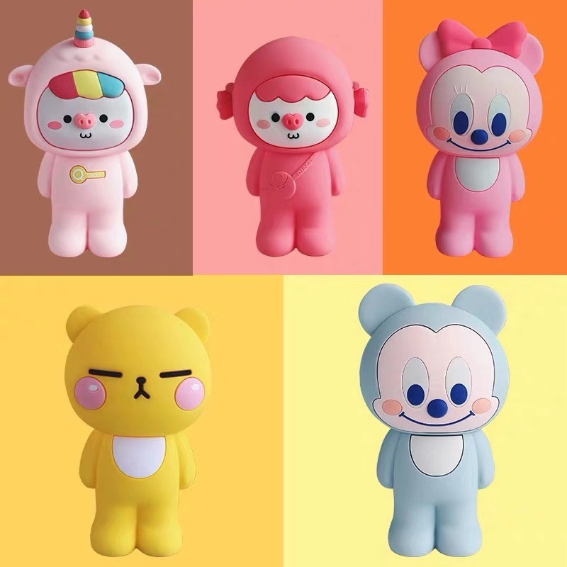 South Korea creative cartoon pen bag silicone creative cartoon pen bag large capacity children&#039;s writing case storage box custom