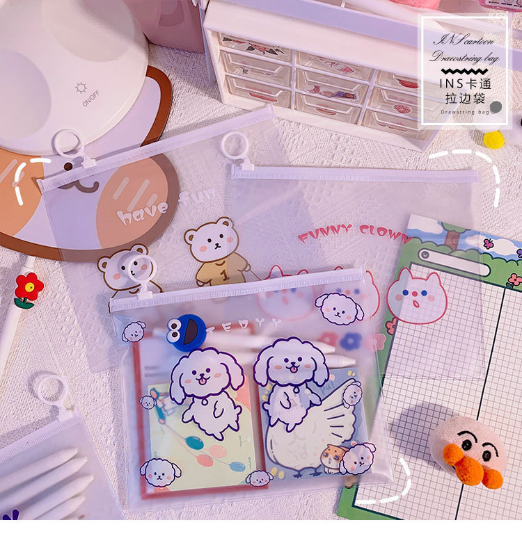 Express and simple pen bag in Korean ins style waterproof storage bag learning stationery students heart of stationery bag Express and simple pen bag in Korean ins style waterproof storage bag learning stationery students heart of stationery bag