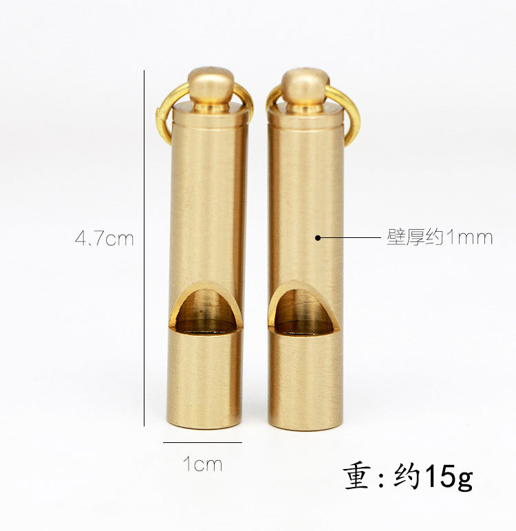 Brass Outdoor Survival Equipment Military Fans' Supplies Retro Referee Brass Whistle Pure Brass Survival Whistle EDC