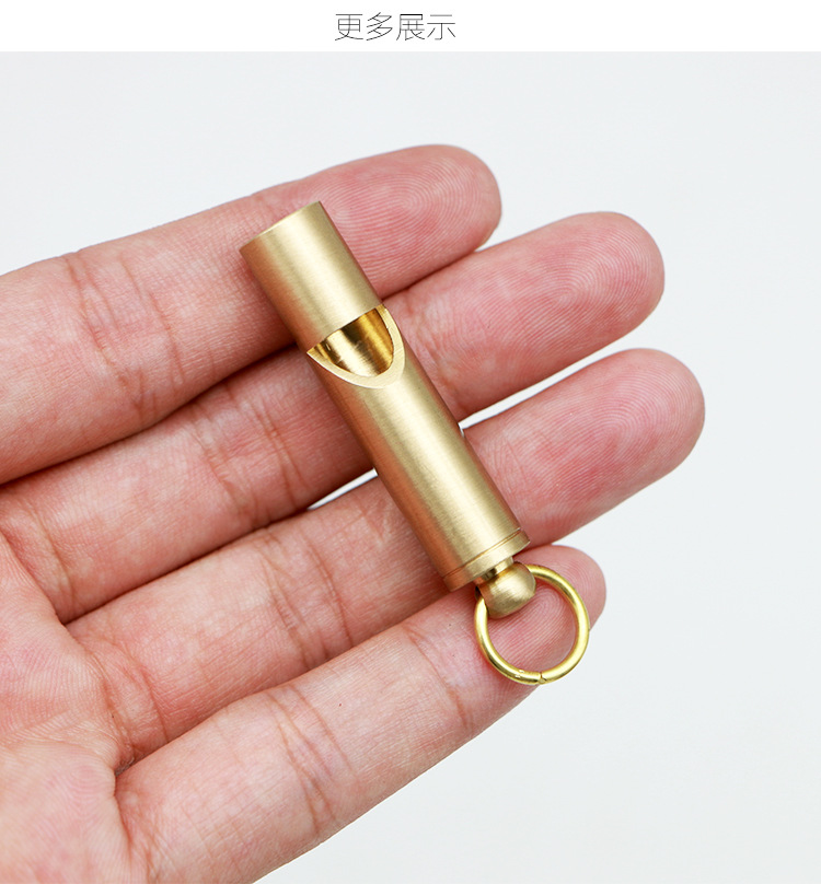 Brass Outdoor Survival Equipment Military Fans' Supplies Retro Referee Brass Whistle Pure Brass Survival Whistle EDC