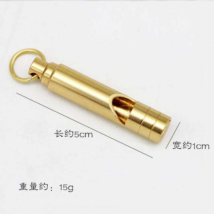 Brass Outdoor Survival Equipment Military Fans' Supplies Retro Referee Brass Whistle Pure Brass Survival Whistle EDC