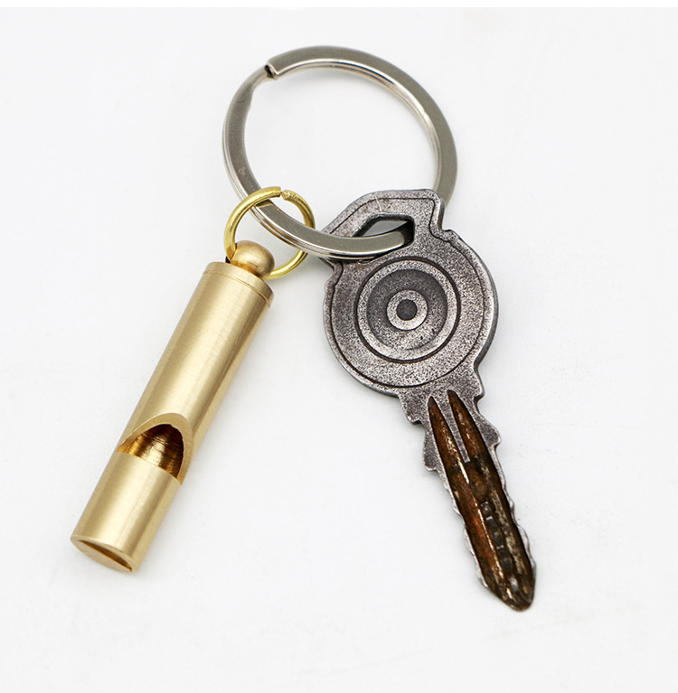 Brass Outdoor Survival Equipment Military Fans' Supplies Retro Referee Brass Whistle Pure Brass Survival Whistle EDC