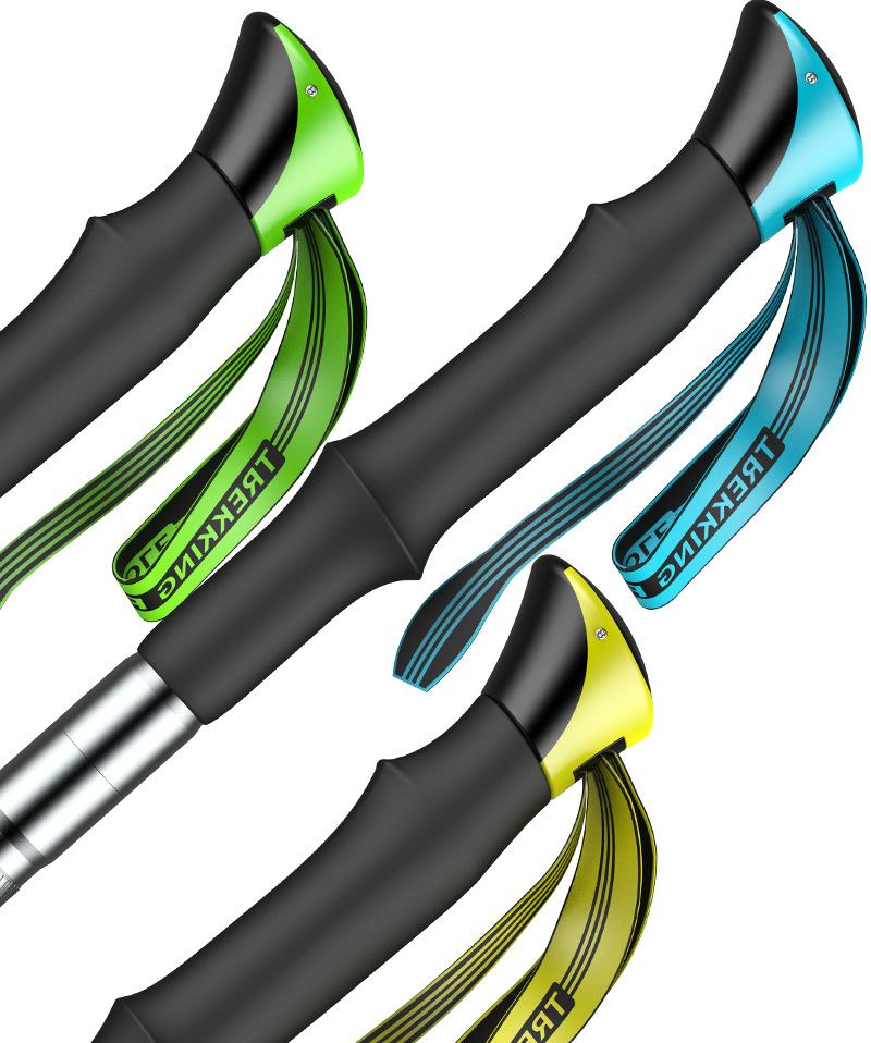 Tiktok Multifunction Trekking Poles Outdoor Live Broadcast Folding Bracket Ultra-Light Aluminum Alloy Climbing Equipment Walking Stick for the Elderly