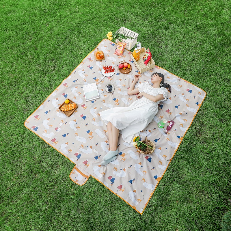 Collection Outdoor Picnic Mat Parent-Child Spring Outing Picnic Blanket Thickened Oxford Cloth Moisture Proof Pad Picnic Tent Floor Mat Portable