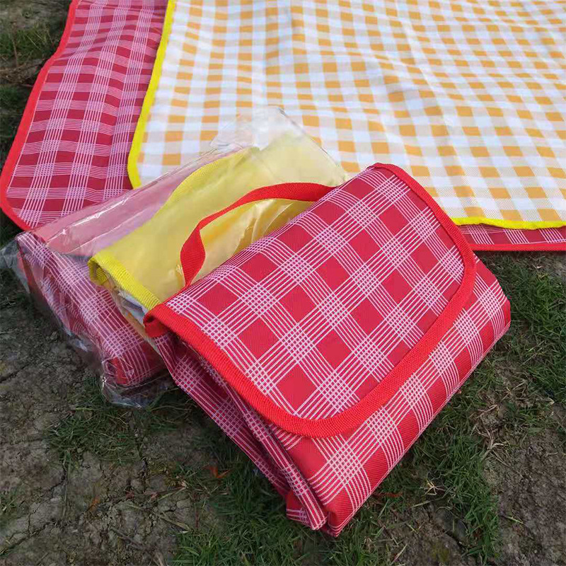 Picnic Mat Moisture Proof Pad Thickened Picnic Blanket Outing Picnic Outdoor Folding Floor Mat Spring Outing Oxford Cloth Waterproof Gasket