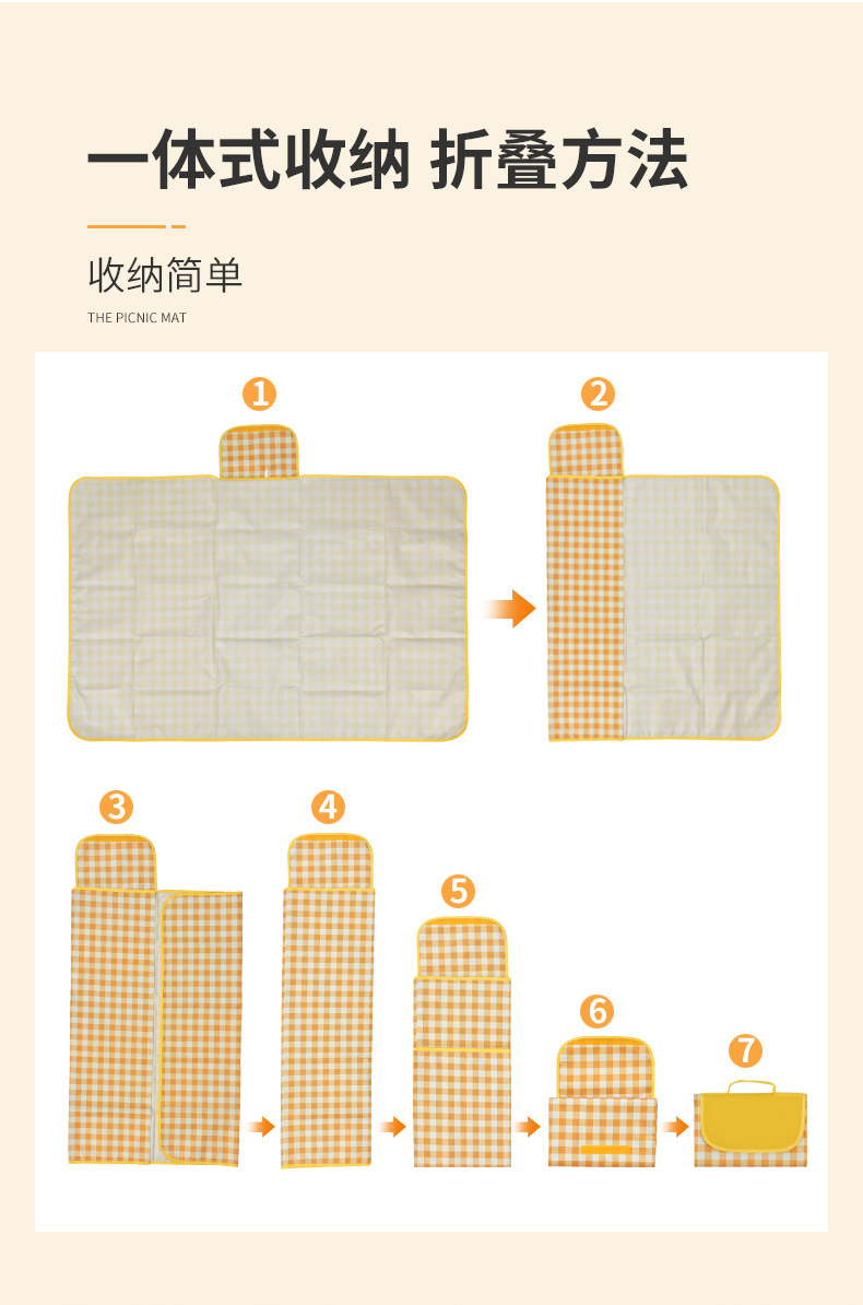Picnic Mat Moisture Proof Pad Thickened Picnic Blanket Outing Picnic Outdoor Folding Floor Mat Spring Outing Oxford Cloth Waterproof Gasket