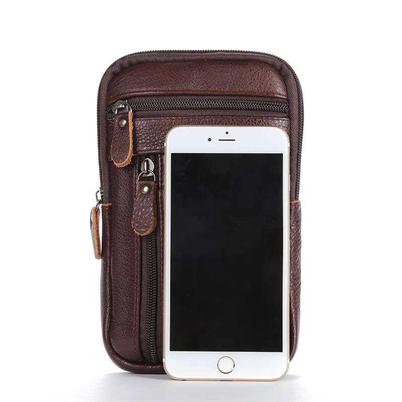 Leather Pocket Men's Mobile Phone Bag Wear Belt Outdoor Sports One-Shoulder Small Bag Business Waist Bag for Collecting Money Factory Wholesale Leather Pocket Men's Mobile Phone Bag Wear Belt Outdoor Sports One-Shoulder Small Bag Business Waist Bag for Collecting Money Factory Wholesale