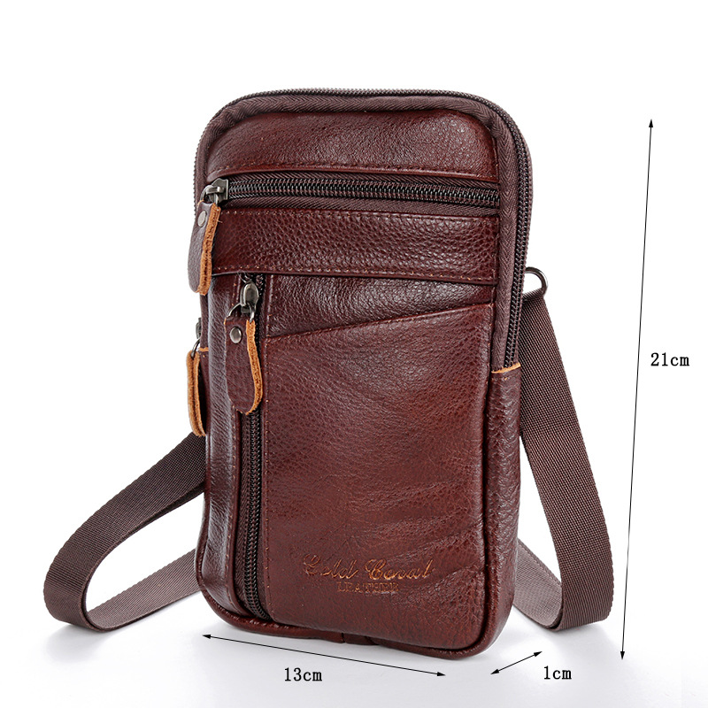 Leather Pocket Men's Mobile Phone Bag Wear Belt Outdoor Sports One-Shoulder Small Bag Business Waist Bag for Collecting Money Factory Wholesale Leather Pocket Men's Mobile Phone Bag Wear Belt Outdoor Sports One-Shoulder Small Bag Business Waist Bag for Collecting Money Factory Wholesale