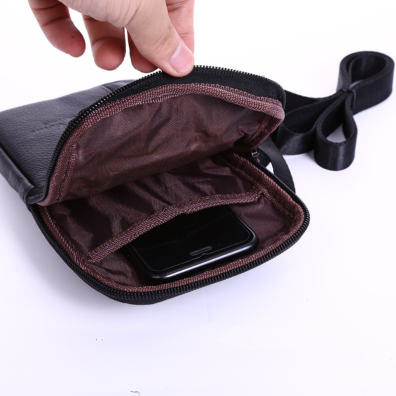 Leather Pocket Men's Mobile Phone Bag Wear Belt Outdoor Sports One-Shoulder Small Bag Business Waist Bag for Collecting Money Factory Wholesale Leather Pocket Men's Mobile Phone Bag Wear Belt Outdoor Sports One-Shoulder Small Bag Business Waist Bag for Collecting Money Factory Wholesale