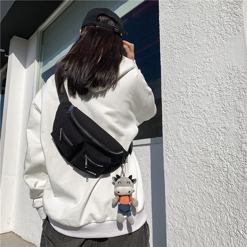 Men&#039;s Versatile Casual Chest Bag Simple Ins Waist Bag Japanese Style Small Shoulder Bag for Women Trendy OneShoulder Bag