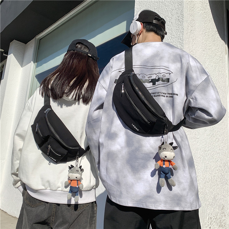 Men&#039;s Versatile Casual Chest Bag Simple Ins Waist Bag Japanese Style Small Shoulder Bag for Women Trendy OneShoulder Bag