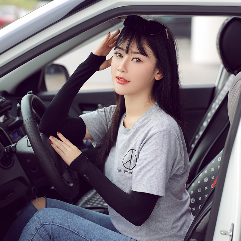 Summer Ice Silk Sleeves Unisex Ice Sleeve Sun Protection Oversleeve Cycling and Driving Arm Sleeve Long Sleeves UV Protection