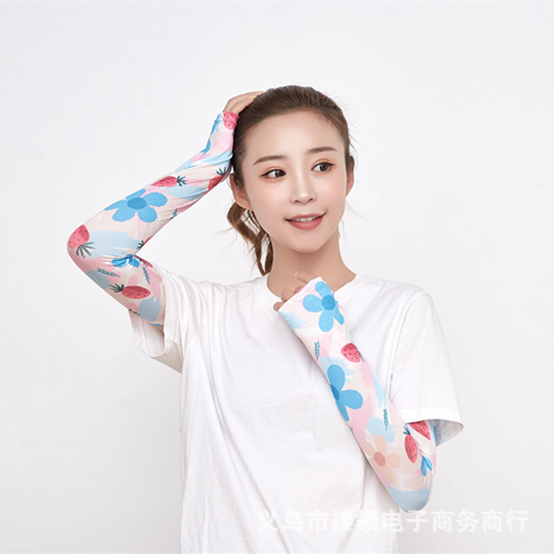 New web celebrity ice sleeve women Korean summer lovely printing sai sai anti uv anti mosquito sport sleeve ice silk sleeve New web celebrity ice sleeve women Korean summer lovely printing sai sai anti uv anti uv sport sleeve ice silk sleeve