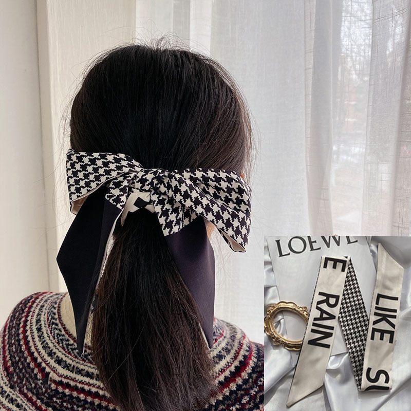 Small Long Silk Scarf for Women Spring and Autumn Fashionable Arm Bag Ribbon Versatile Korean Small Scarf Headband Hair Band Scarf