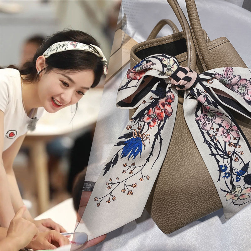Small Long Silk Scarf for Women Spring and Autumn Fashionable Arm Bag Ribbon Versatile Korean Small Scarf Headband Hair Band Scarf Small Long Silk Scarf for Women Spring and Autumn Fashionable Arm Bag Ribbon Versatile Korean Small Scarf Headband Hair Band Scarf