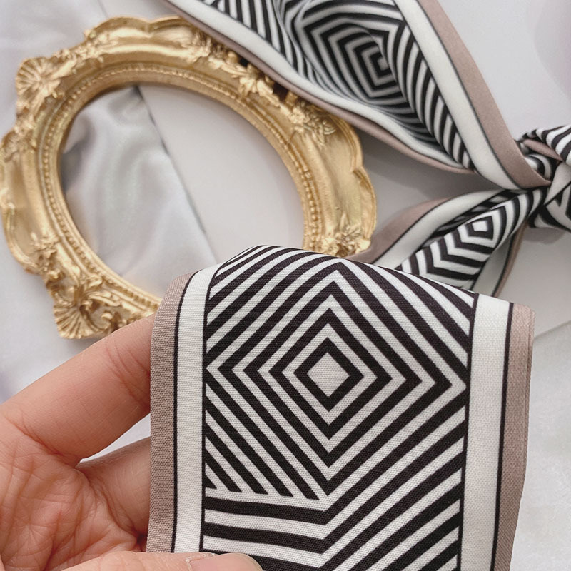 Small Long Silk Scarf for Women Spring and Autumn Fashionable Arm Bag Ribbon Versatile Korean Small Scarf Headband Hair Band Scarf Small Long Silk Scarf for Women Spring and Autumn Fashionable Arm Bag Ribbon Versatile Korean Small Scarf Headband Hair Band Scarf