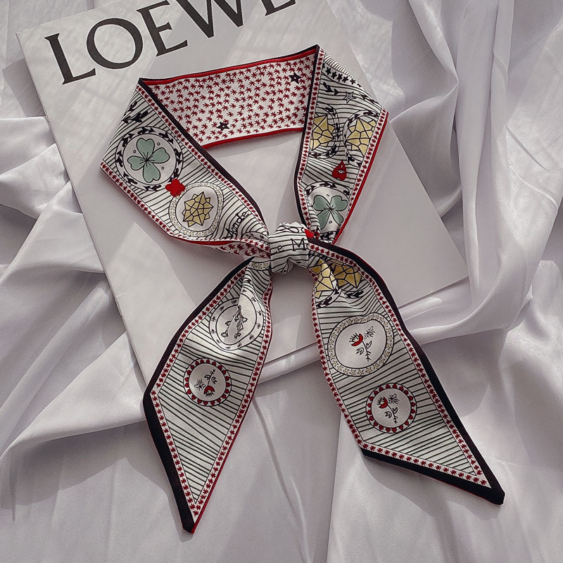 Small Long Silk Scarf for Women Spring and Autumn Fashionable Arm Bag Ribbon Versatile Korean Small Scarf Headband Hair Band Scarf Small Long Silk Scarf for Women Spring and Autumn Fashionable Arm Bag Ribbon Versatile Korean Small Scarf Headband Hair Band Scarf