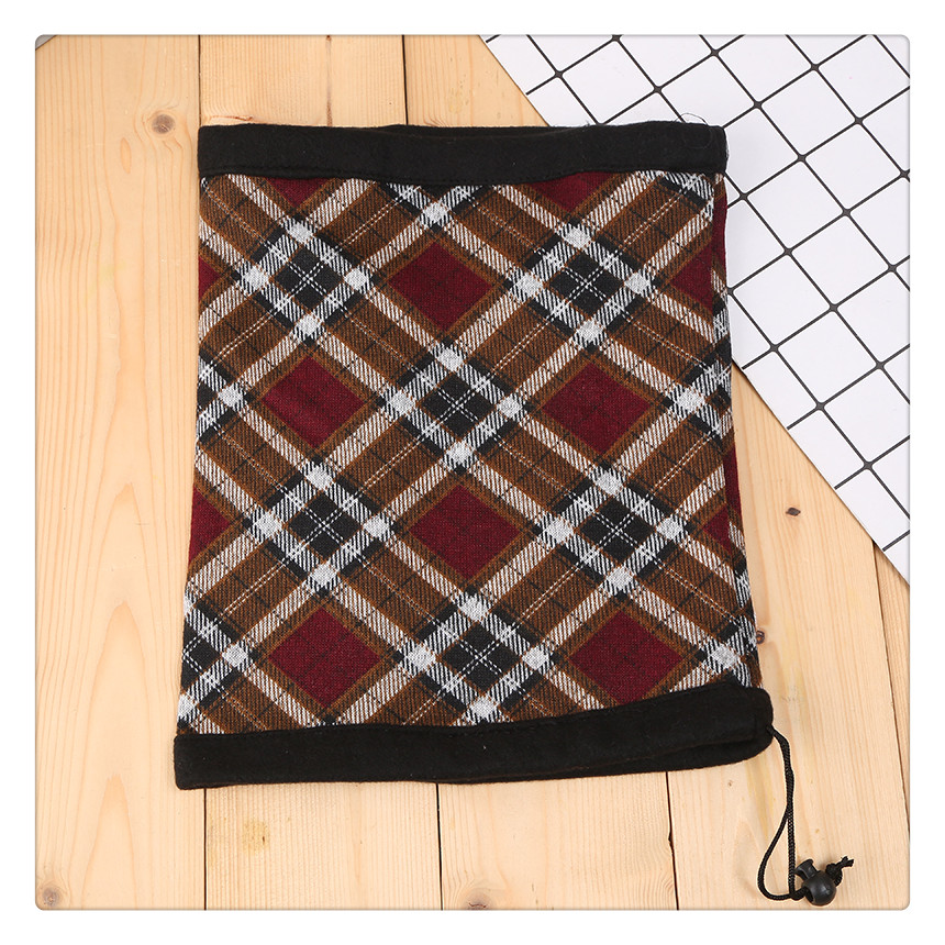 Outdoor New Zealand Velvet Plaid Mask Bandana Men&#039;s Riding Cold-Proof Face Towel Women&#039;s Full Face Sand Mask Scarf and Hat