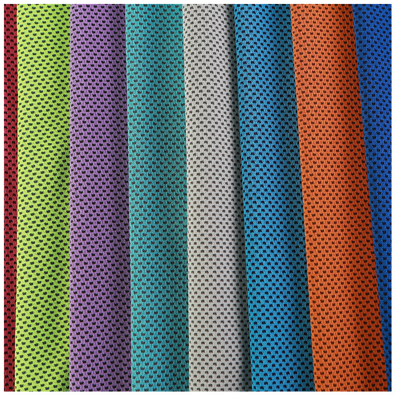 Polyester Brocade moisture absorption moisture Cold feeling Fabric sports cold feeling towel face mask pillow Jersey a variety of colors spot supply