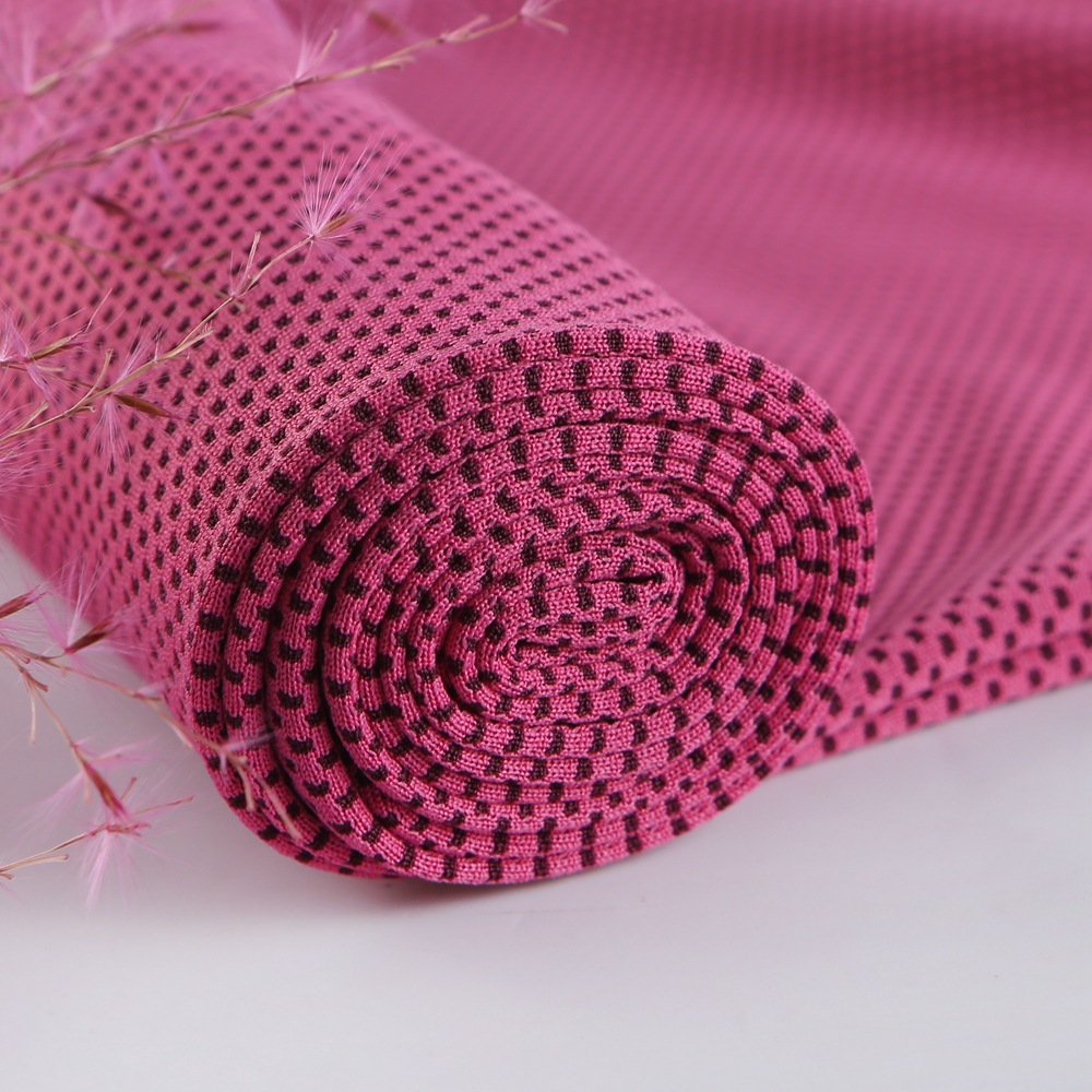 Polyester Brocade moisture absorption moisture Cold feeling Fabric sports cold feeling towel face mask pillow Jersey a variety of colors spot supply