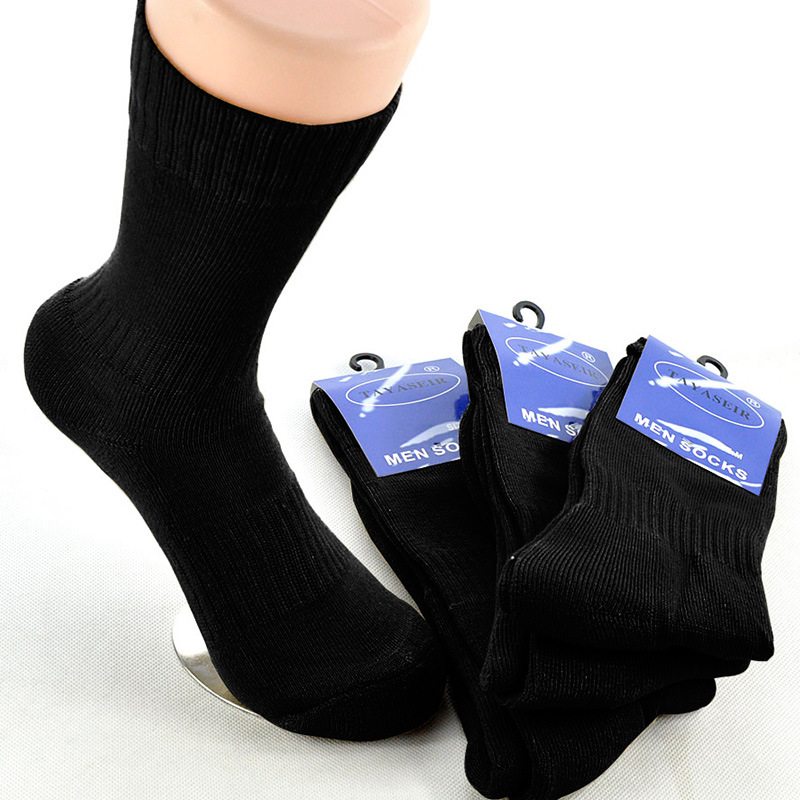 Outdoor Cold Protection Thickened Ammunition Stockings Autumn and Winter Mid-Calf Towel Bottom Sports Sweat-Absorbent Ammunition Stockings Solid Color Breathable Blended Socks