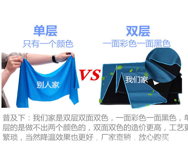 Double-Layer Upgrade Cold Sense Sports Towel Fitness Men and Women Ice-Cold Towel Military Training Quick-Drying Cooling Iced Towel Wipes Wholesale