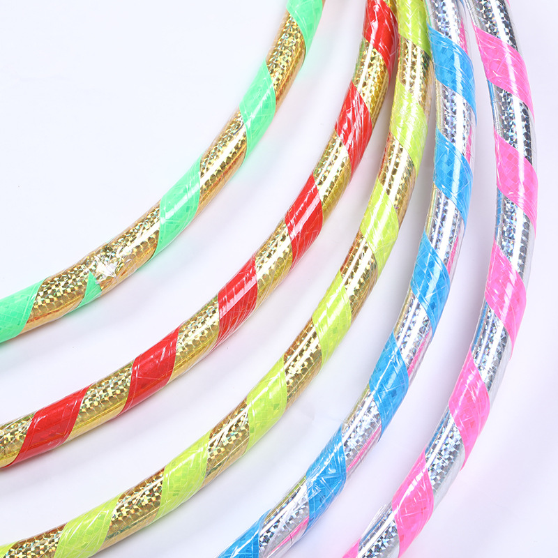 Factory Direct Sales 2.4cm Color Reflective Hula Hoop Plastic Tube Material Weight Loss Fitness Thin Sports Sports Equipment
