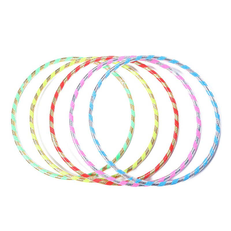 Factory Direct Sales 2.4cm Color Reflective Hula Hoop Plastic Tube Material Weight Loss Fitness Thin Sports Sports Equipment