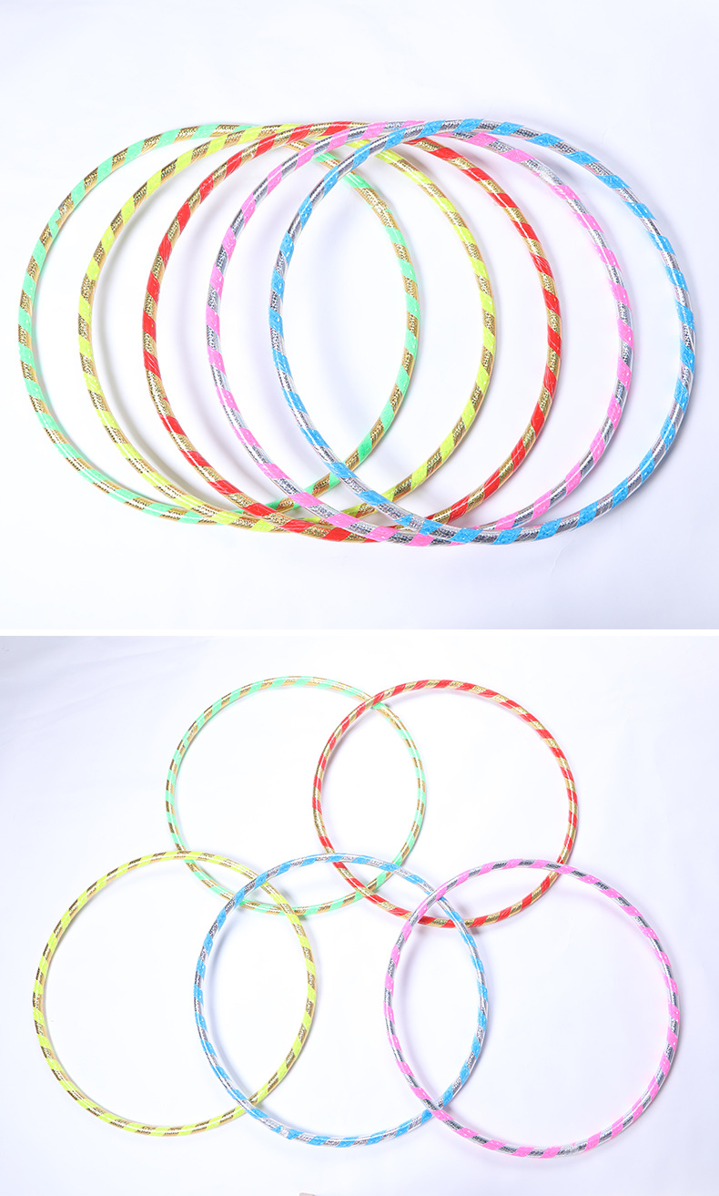 Factory Direct Sales 2.4cm Color Reflective Hula Hoop Plastic Tube Material Weight Loss Fitness Thin Sports Sports Equipment