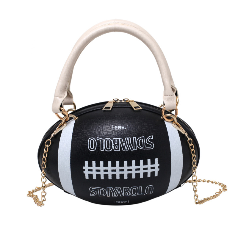Funny Basketball Bag for Women 2021 New Popular Online Red Korean Style Personalized Creative One-Shoulder Crossbody Chain Rugby Bag