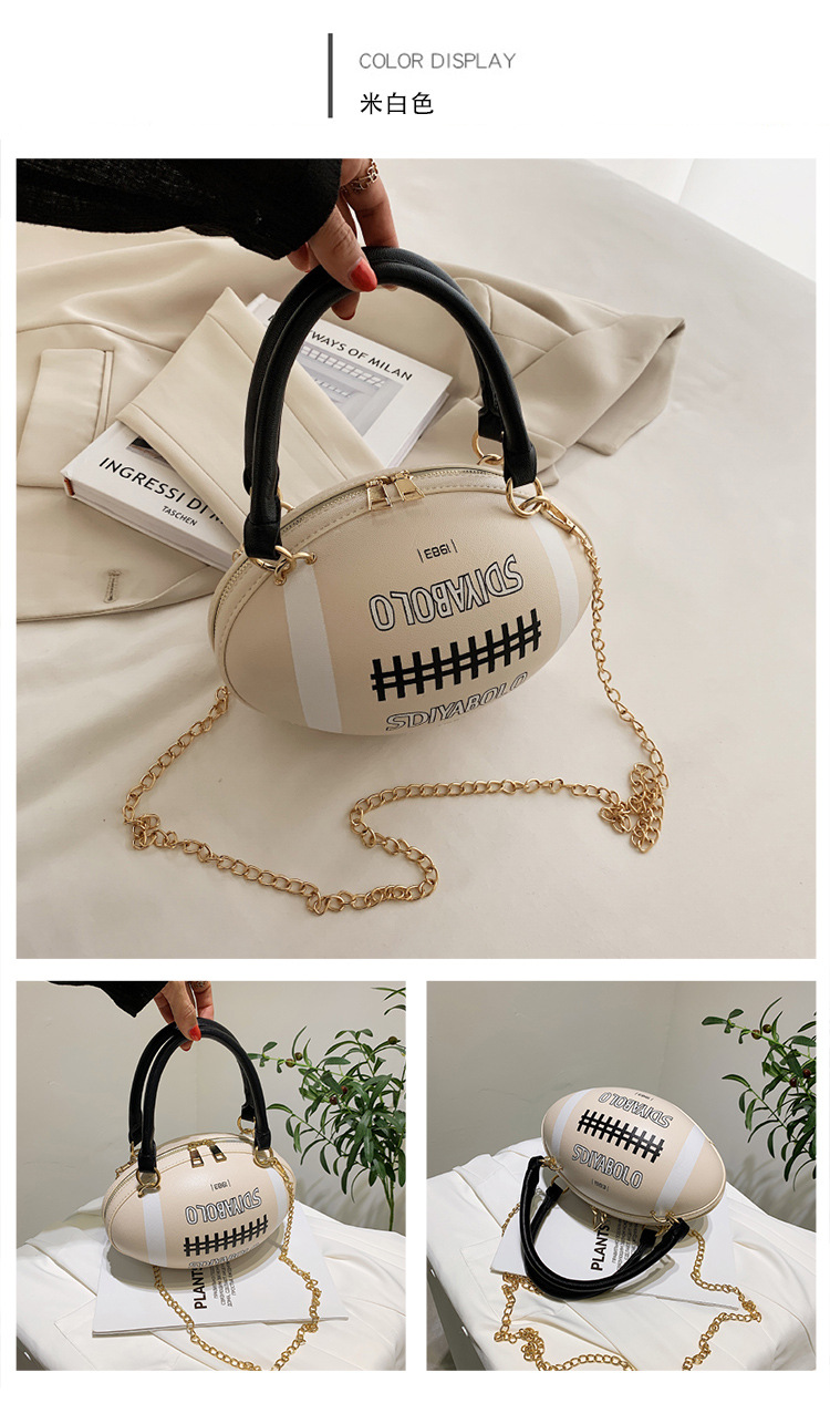 Funny Basketball Bag for Women 2021 New Popular Online Red Korean Style Personalized Creative One-Shoulder Crossbody Chain Rugby Bag