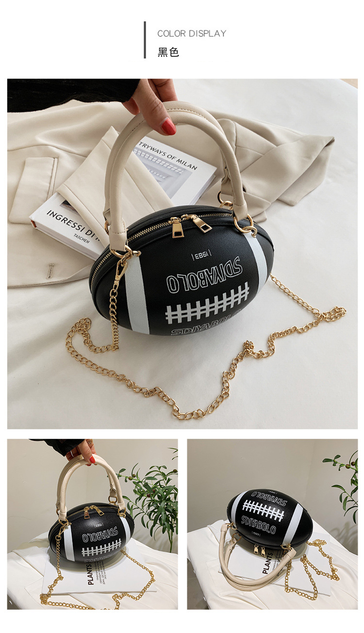 Funny Basketball Bag for Women 2021 New Popular Online Red Korean Style Personalized Creative One-Shoulder Crossbody Chain Rugby Bag