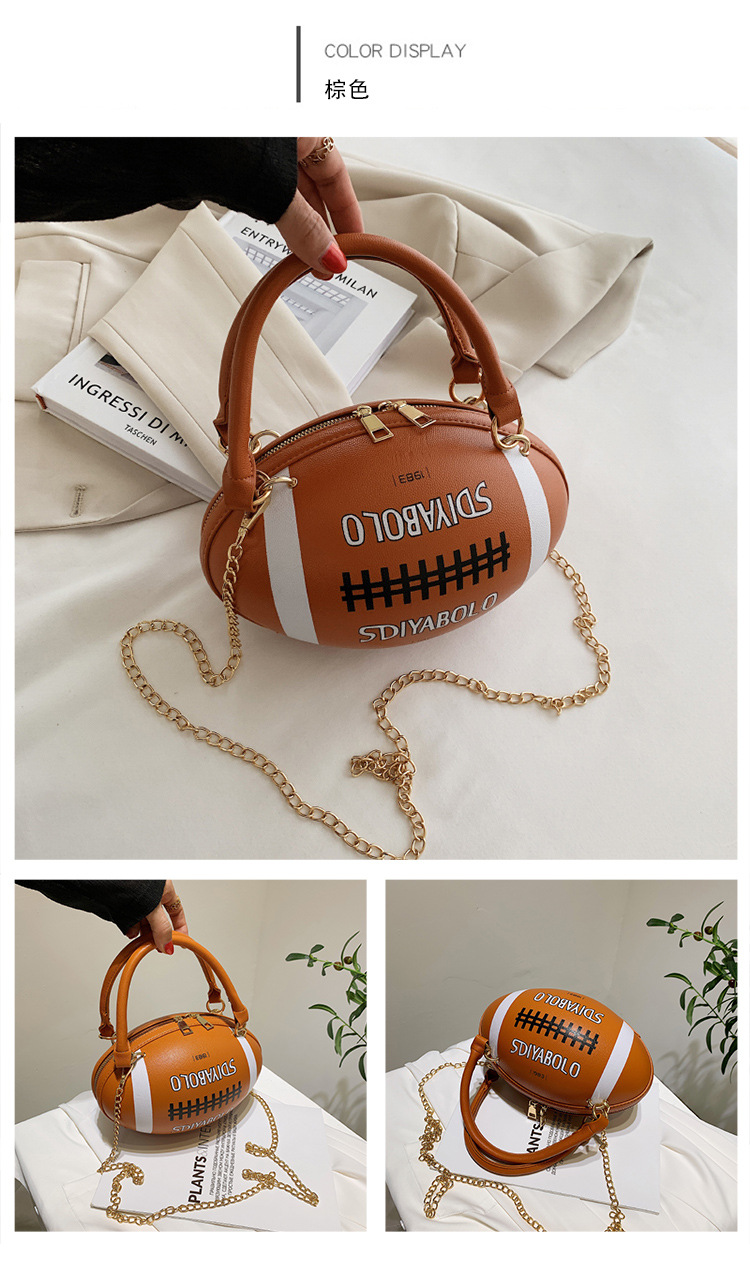 Funny Basketball Bag for Women 2021 New Popular Online Red Korean Style Personalized Creative One-Shoulder Crossbody Chain Rugby Bag