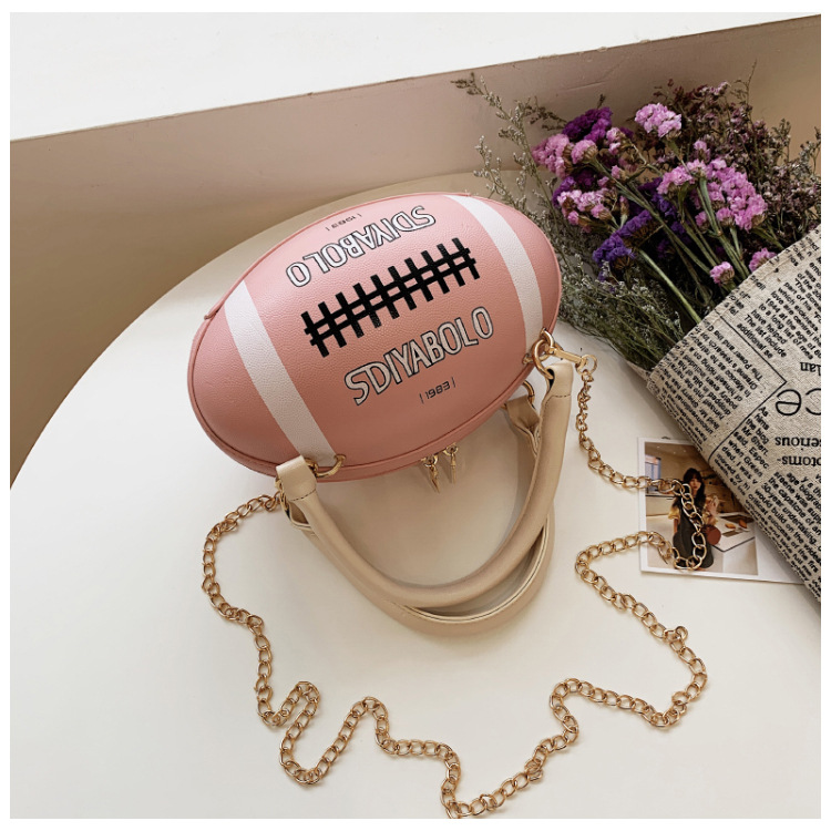 Funny Basketball Bag for Women 2021 New Popular Online Red Korean Style Personalized Creative One-Shoulder Crossbody Chain Rugby Bag
