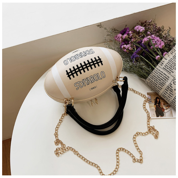 Funny Basketball Bag for Women 2021 New Popular Online Red Korean Style Personalized Creative One-Shoulder Crossbody Chain Rugby Bag