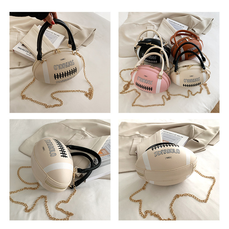 Funny Basketball Bag for Women 2021 New Popular Online Red Korean Style Personalized Creative One-Shoulder Crossbody Chain Rugby Bag