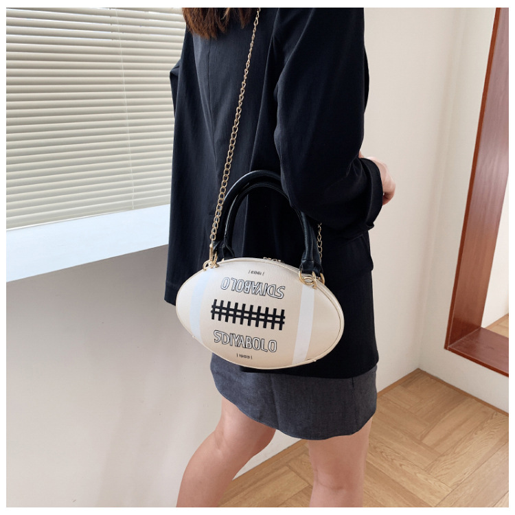 Funny Basketball Bag for Women 2021 New Popular Online Red Korean Style Personalized Creative One-Shoulder Crossbody Chain Rugby Bag