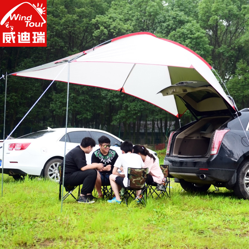 Outdoor Portable Camping Rear Tent Self-Driving Travel Barbecue Multi-Person Rain-Proof Sunshade Canopy Beach Canopy Tent Canopy