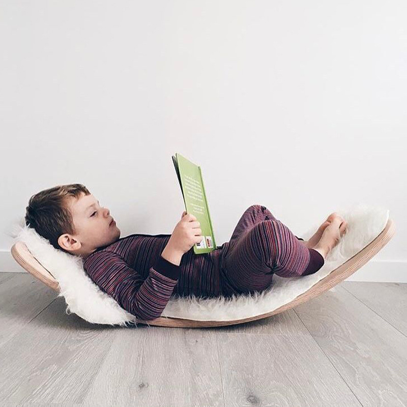 Balance Board Solid Wood Children&#039;s Curved Board INS Style Sensory Training Smart Board Baby Indoor and Outdoor Double Seesaw