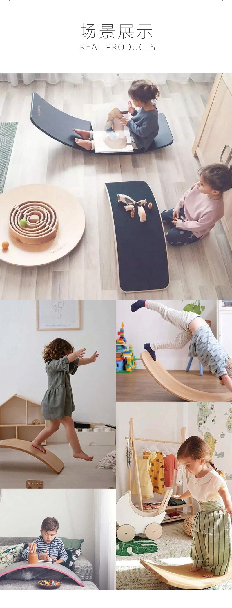 Balance Board Solid Wood Children's Curved Board INS Style Sensory Training Smart Board Baby Indoor and Outdoor Double Seesaw Balance Board Solid Wood Children's Curved Board INS Style Sensory Training Smart Board Baby Indoor and Outdoor Double Seesaw